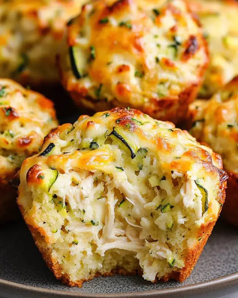 Muffins Poulet, Fromage et Courgettes