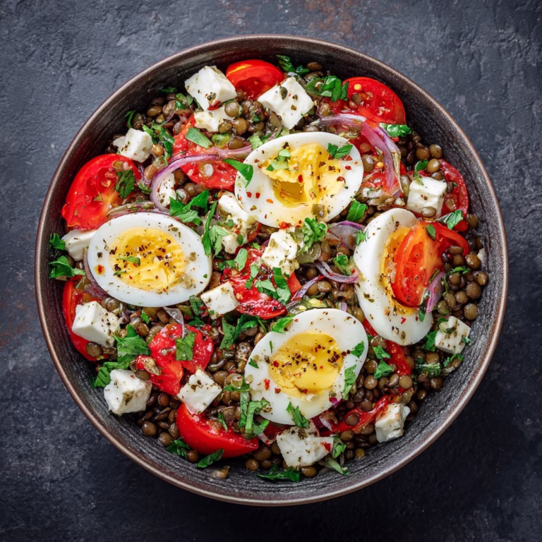 Salade de Lentilles, Œuf et Feta