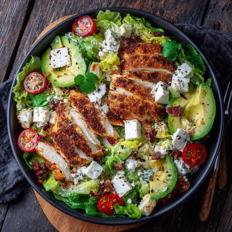 Salade Croquante au Poulet Croustillant, Avocat & Fromage Allégé