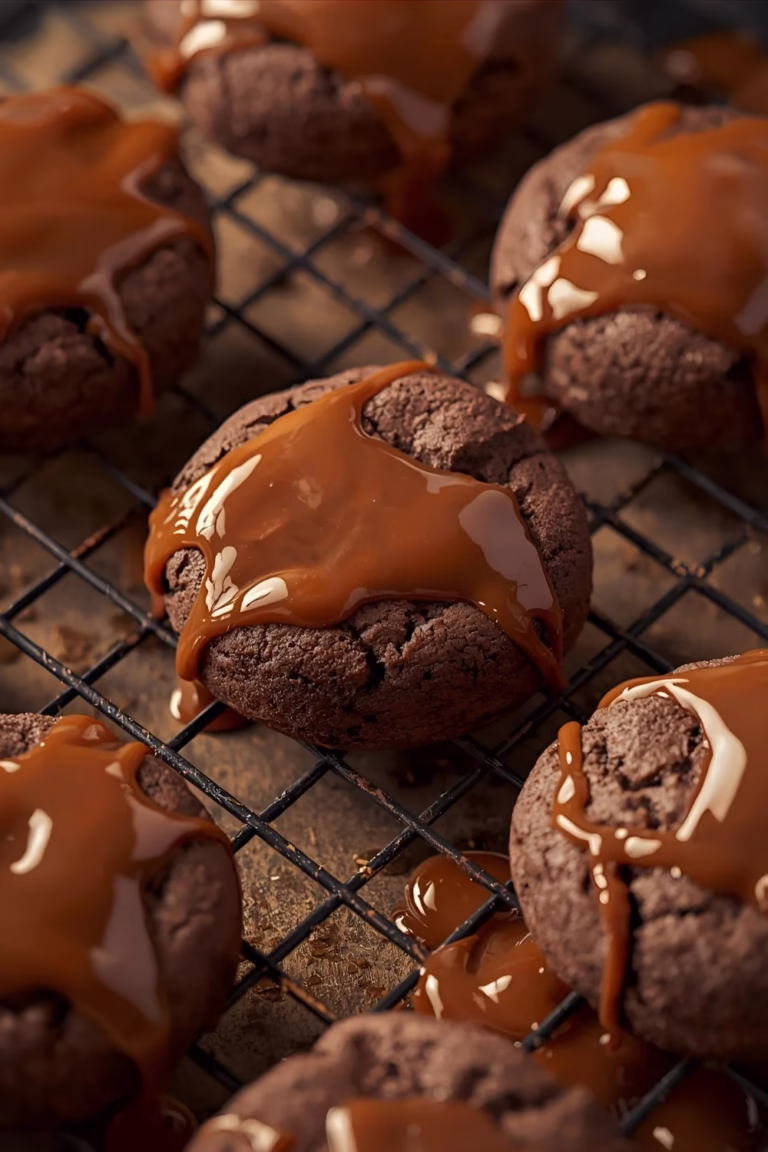 Biscuits chocolatés et leur nappage au caramel