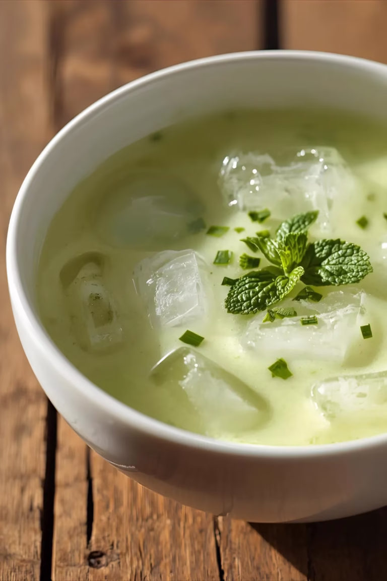 Soupe Glacée de Concombre au Yaourt et à la Menthe