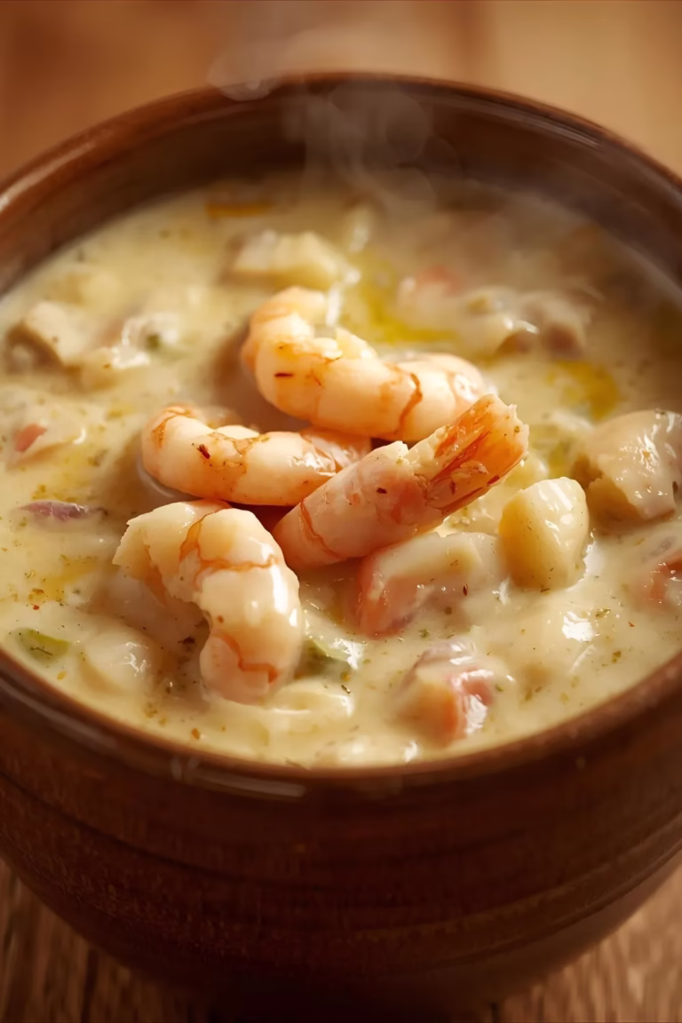 Chaudrée de Crevettes et Lard Fumé