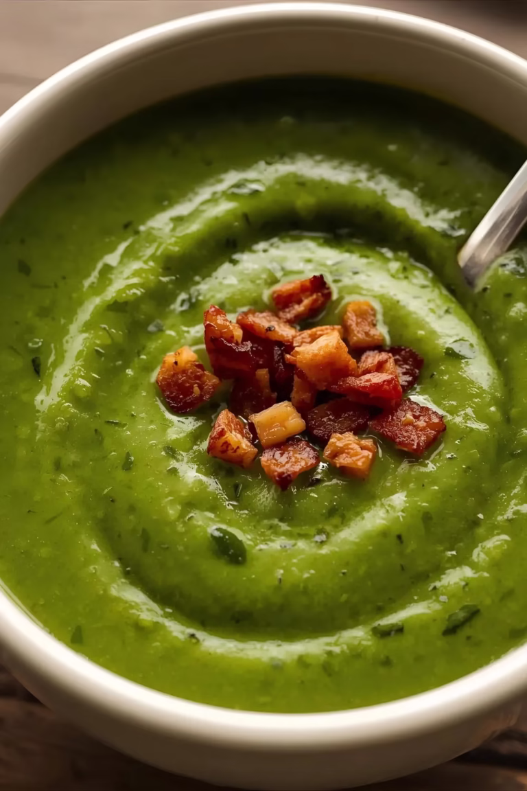Velouté d'Épinards et Pomme de Terre, Lardons Grillés