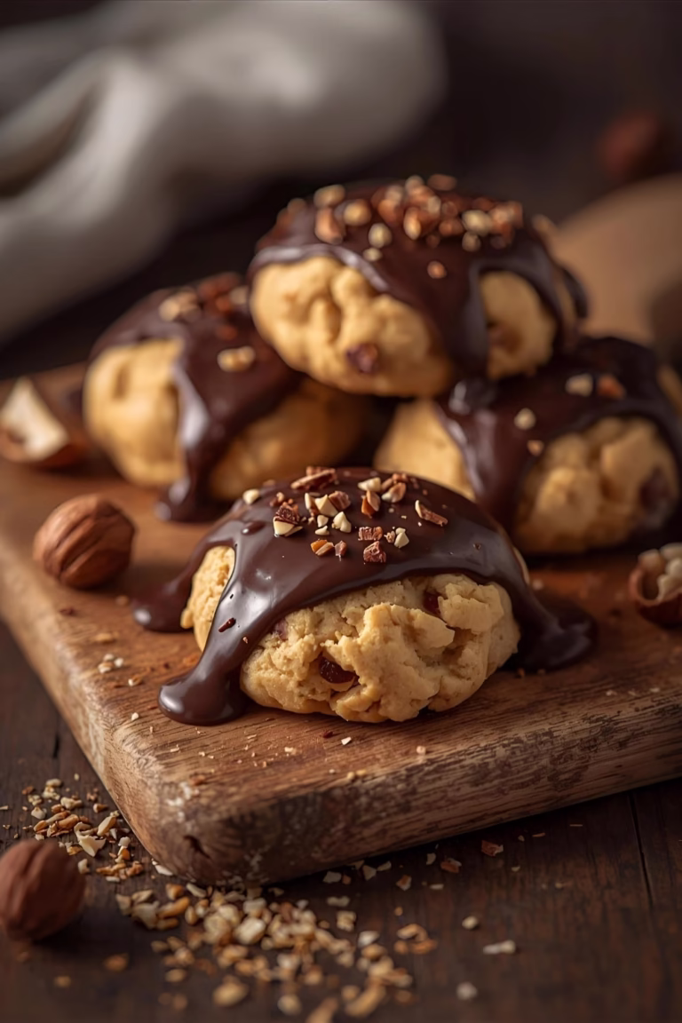 Biscuits aux noisettes et leur nappage au chocolat