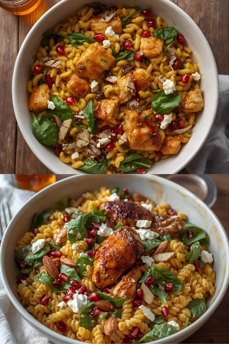Salade d'orzo et de poulet au curcuma et à l'érable