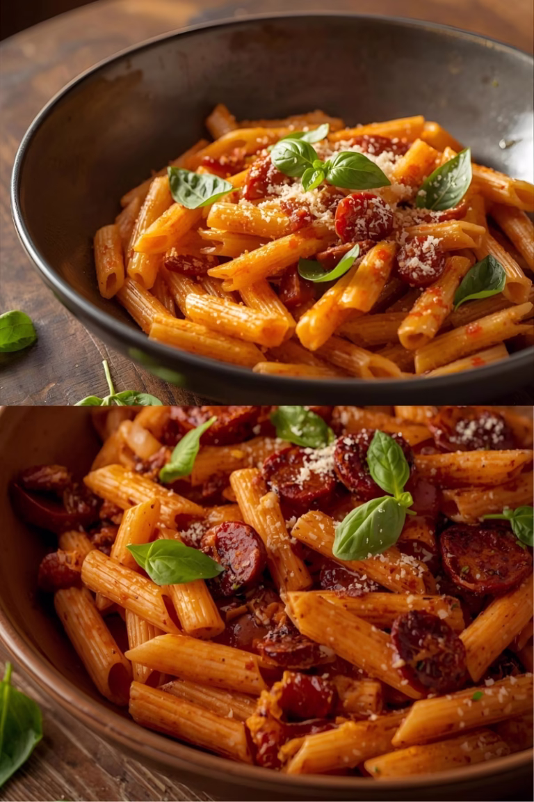 Pâtes au Chorizo et Basilic