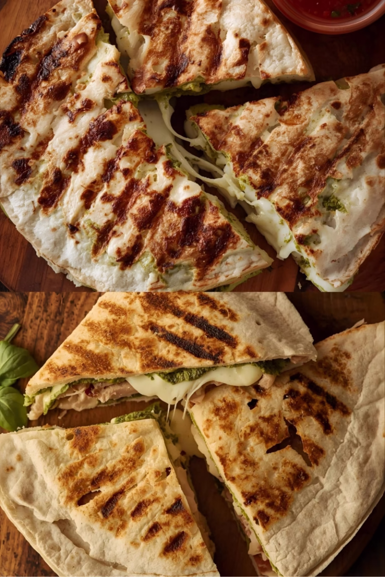 Quesadillas à la dinde, pesto et fromage de chèvre
