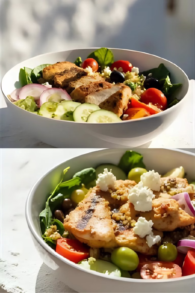 Bol de poulet santé style méditerranéen