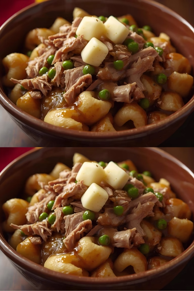 Poutine de gnocchi à la dinde, style galvaude
