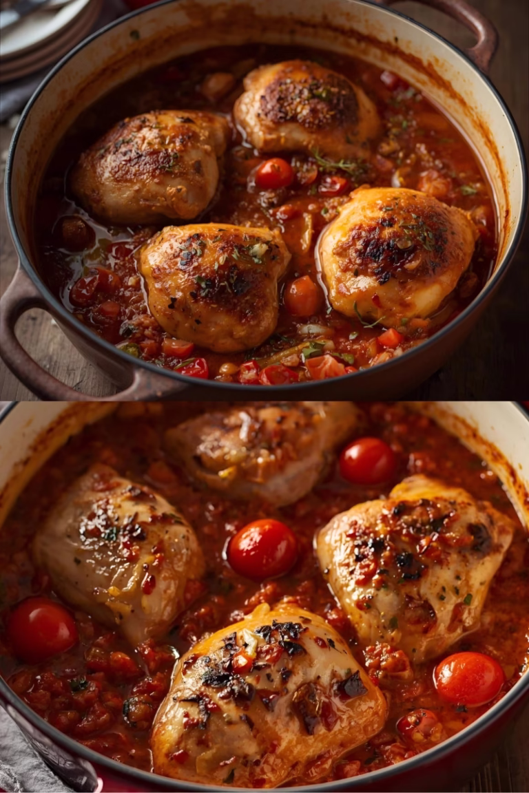 Casserole de hauts de cuisses poulet et tomates