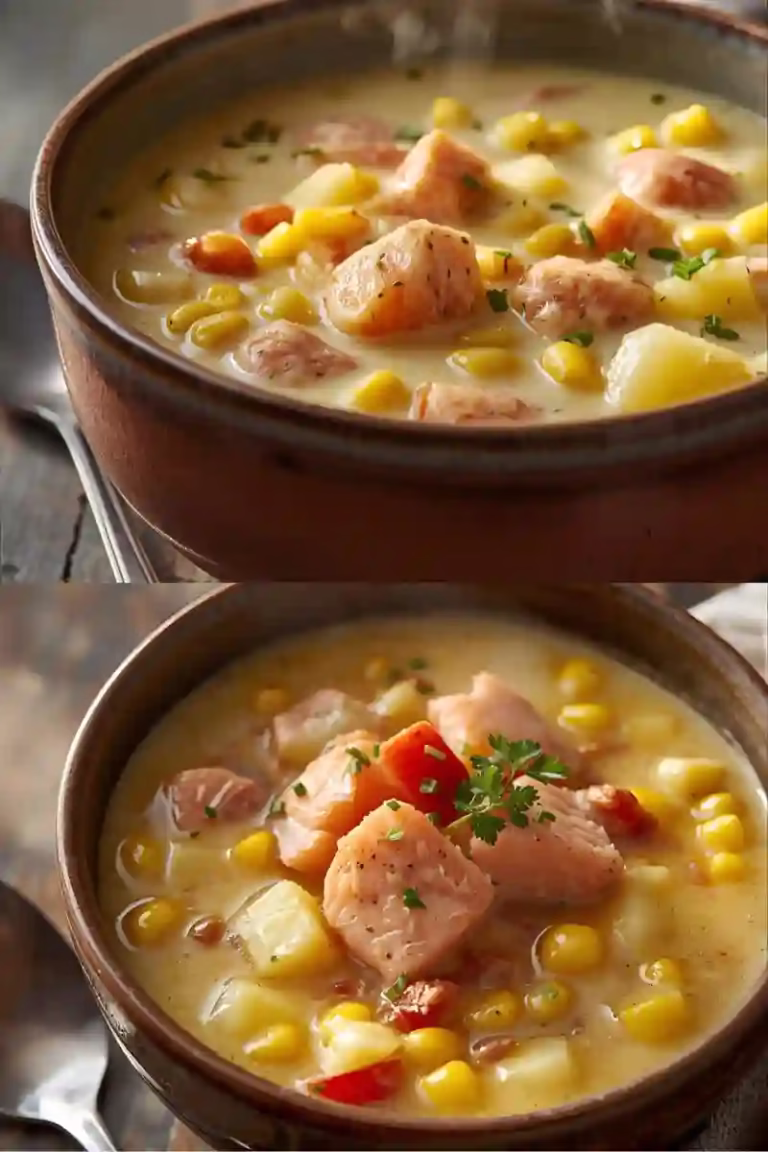 Chaudrée de maïs et de saumon