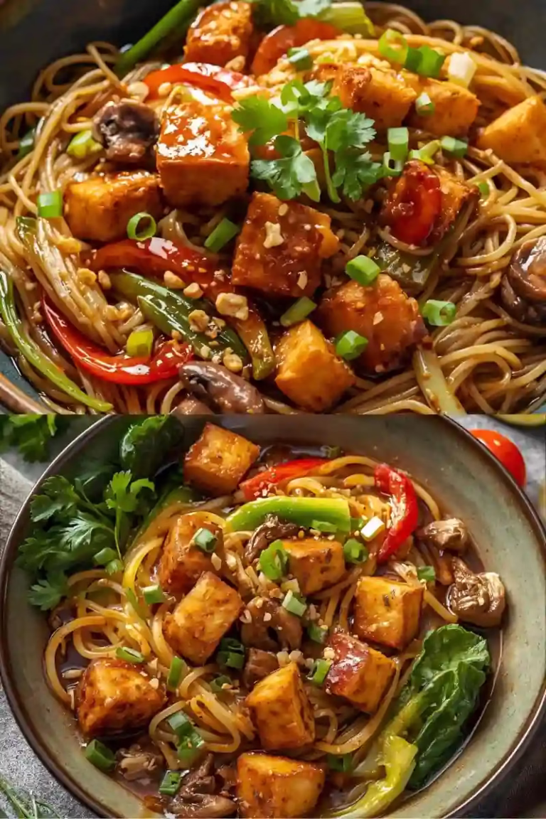 Nouilles au tofu avec légumes