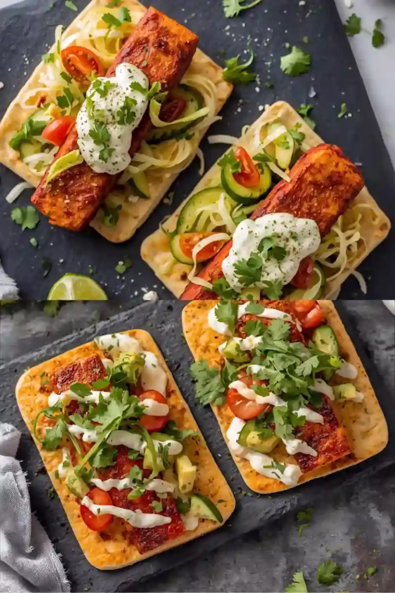Tacos de tofu Tandoori à l'érable sur pain naan à la friteuse à air