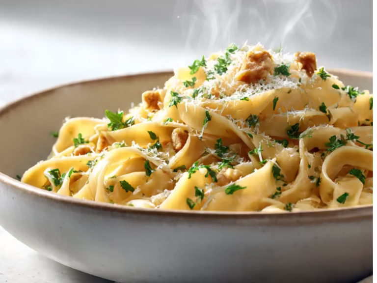 Fettuccine aux noix et persil