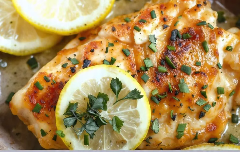 Poulet à la sauce citronnée aux herbes