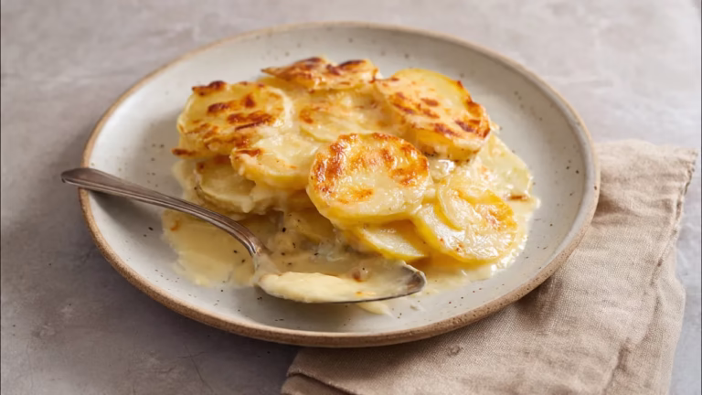 Gratin dauphinois crémeux :  pommes de terre fondantes, sans fromage