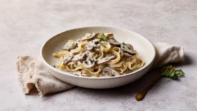 Pâtes crémeuses aux champignons : la recette facile et gourmande (sans viande)