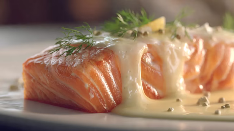 Saumon poché sauce hollandaise