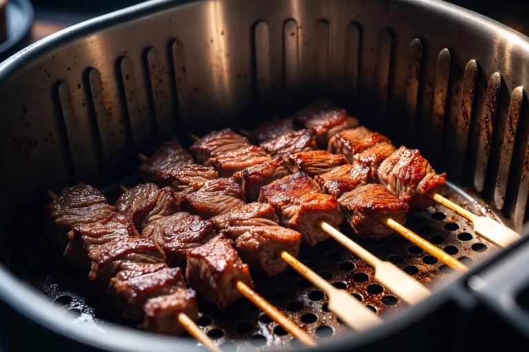 Brochettes de bœuf à l’air fryer